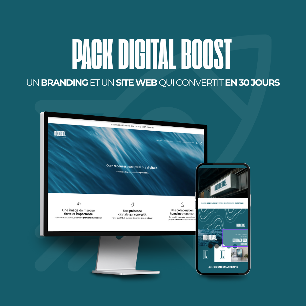 site web + logo + identité visuelle + résultats en ligne
vendre plus